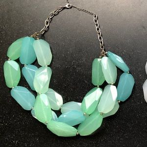 Multi-layer Teal stone Statement Necklace